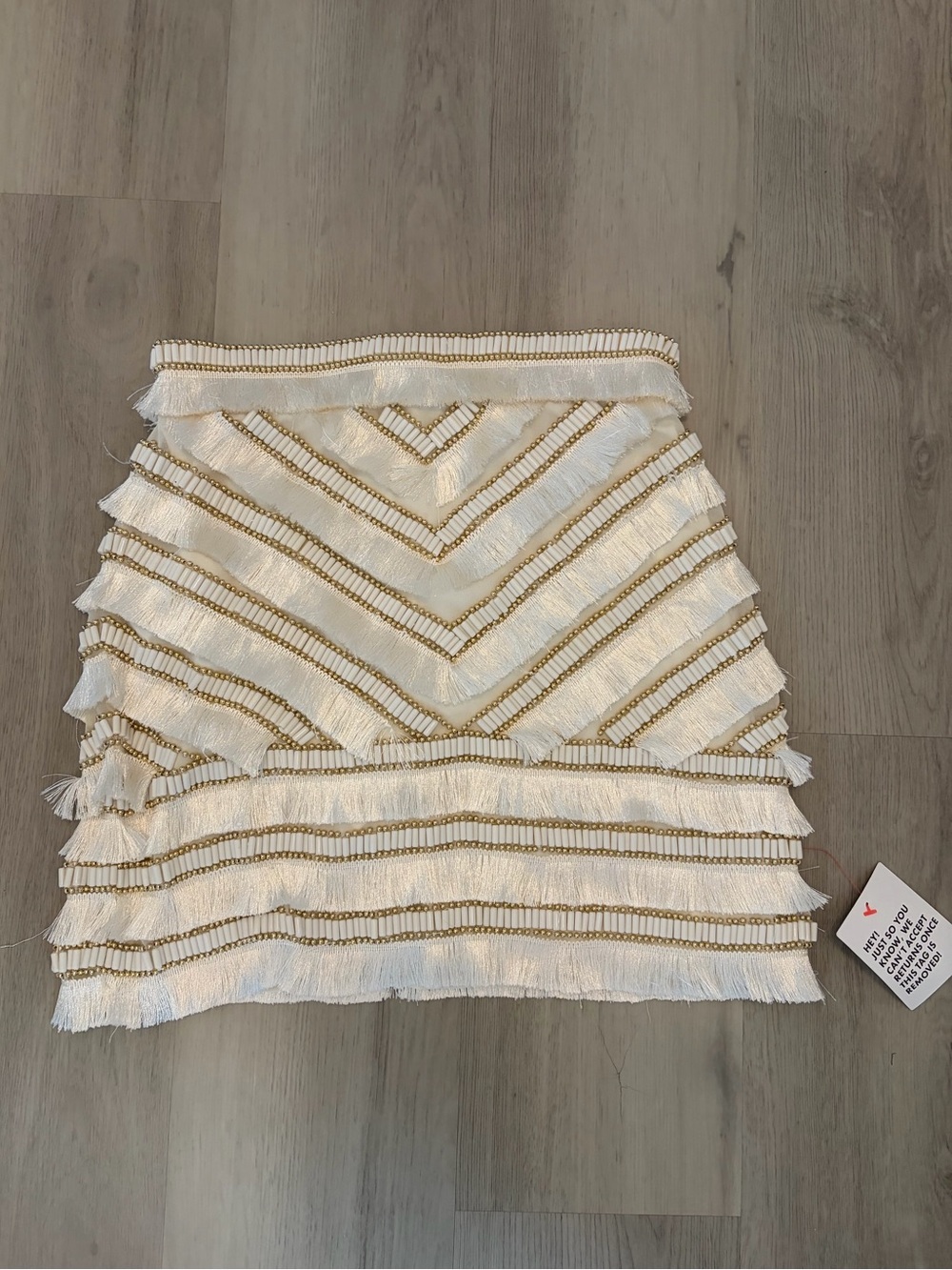 ASOS design Embellished mini skirt with fringe